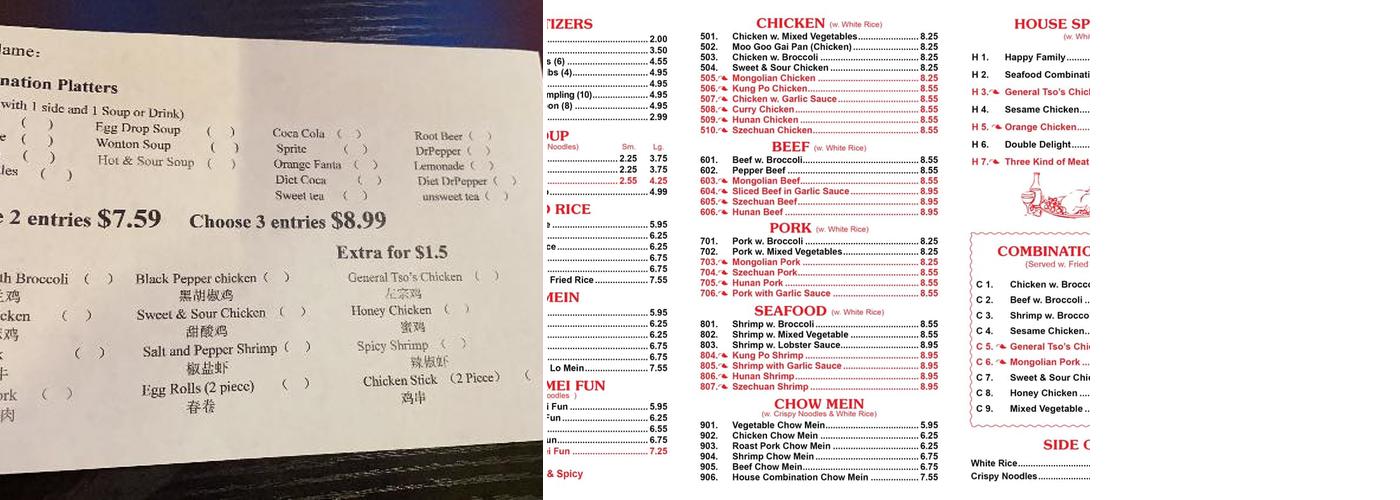 Grand Buffet Menu