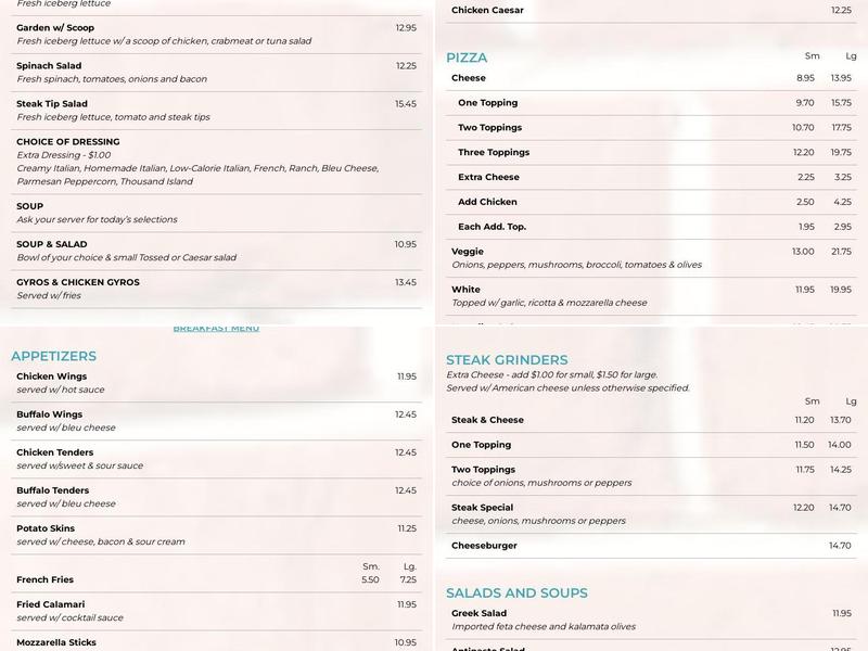 Gregory's Menu