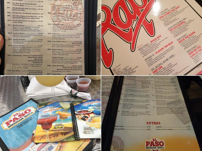 EL Paso Mexican Grill Menu