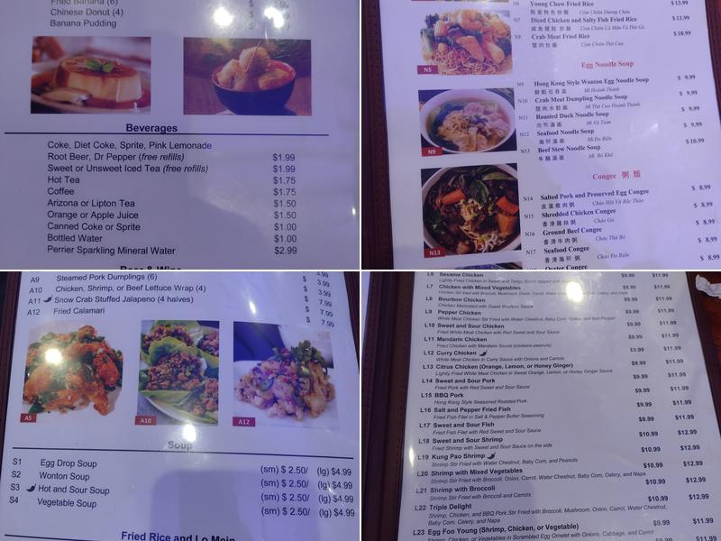 Panda King Menu
