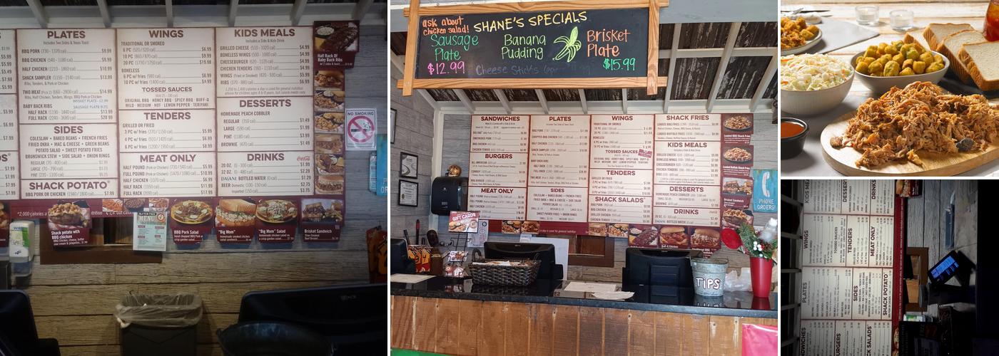 Shane's Rib Shack Menu