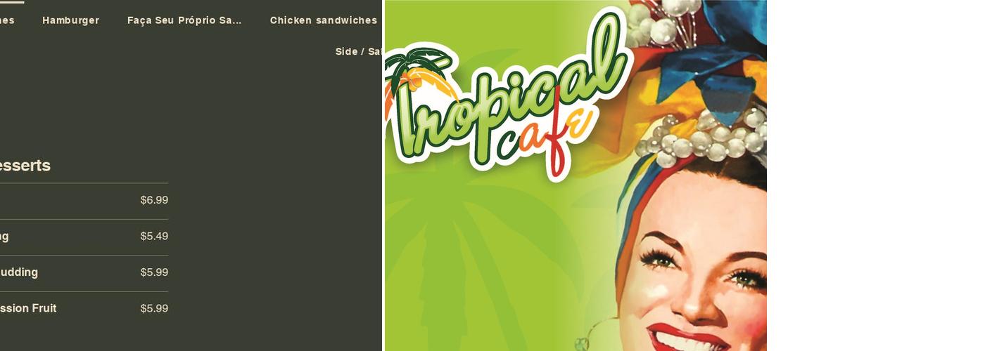 Tropical Cafe Menu