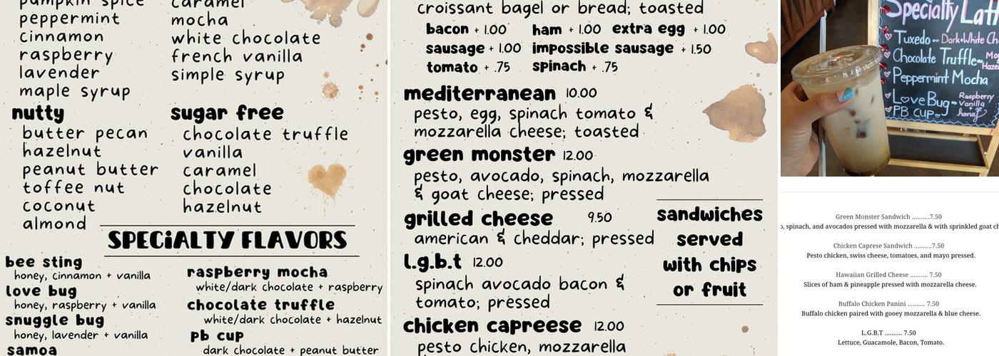 The Coffee Loft Menu