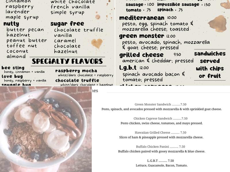 The Coffee Loft Menu