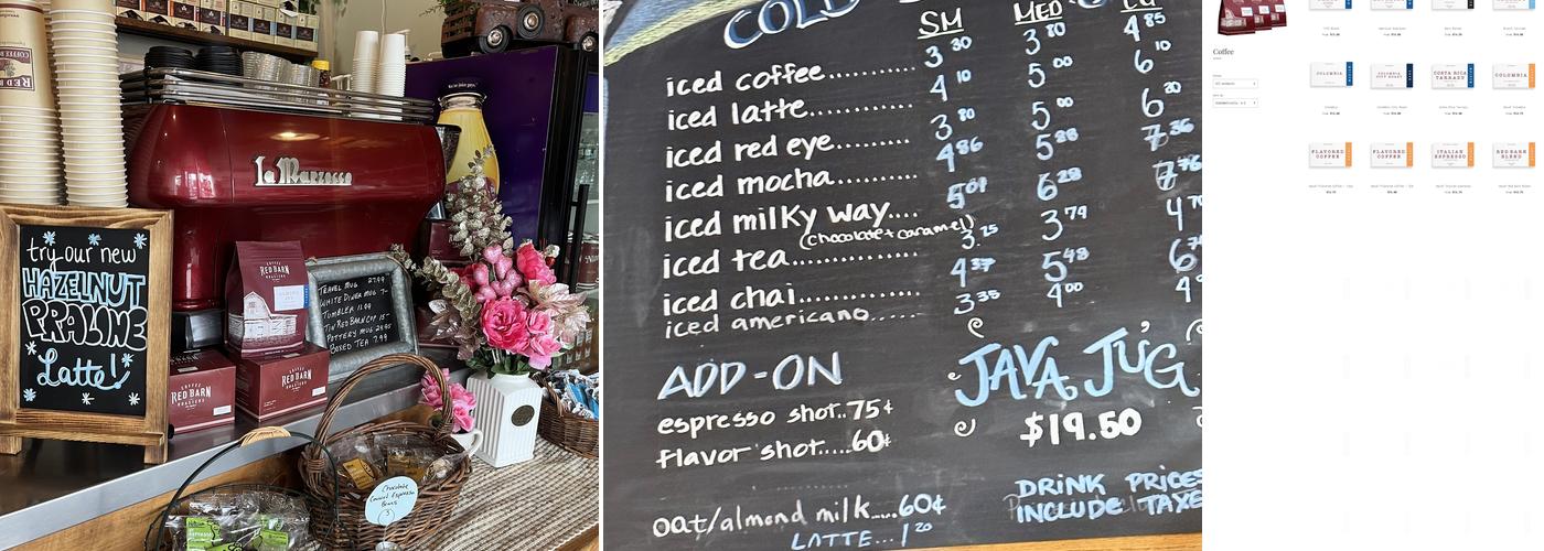 Red Barn Coffee Roasters Menu