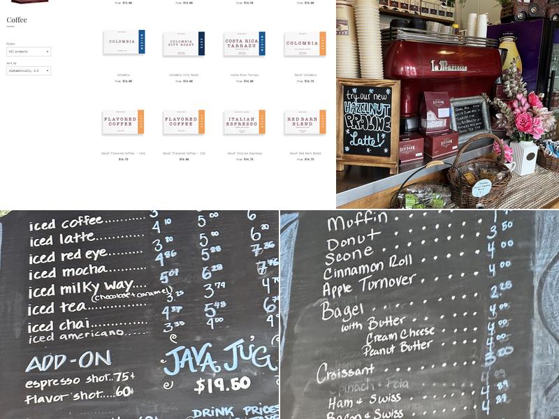 Red Barn Coffee Roasters Menu