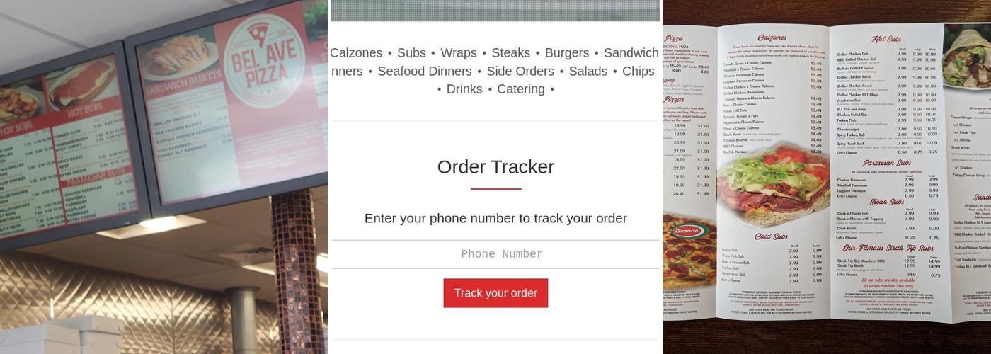 Bel Ave Pizza Menu