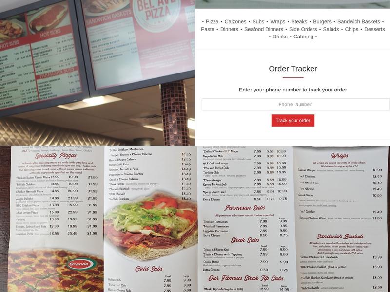 Bel Ave Pizza Menu