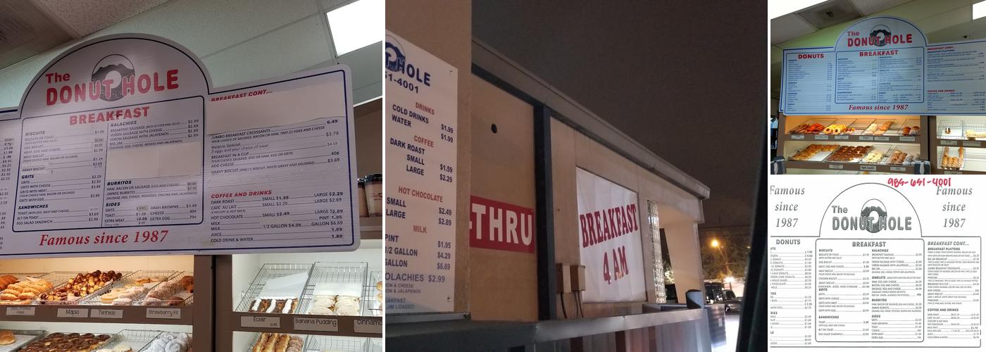 Donut Hole Menu