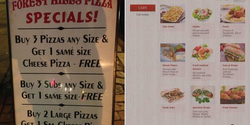 Forest Hills Pizza Menu