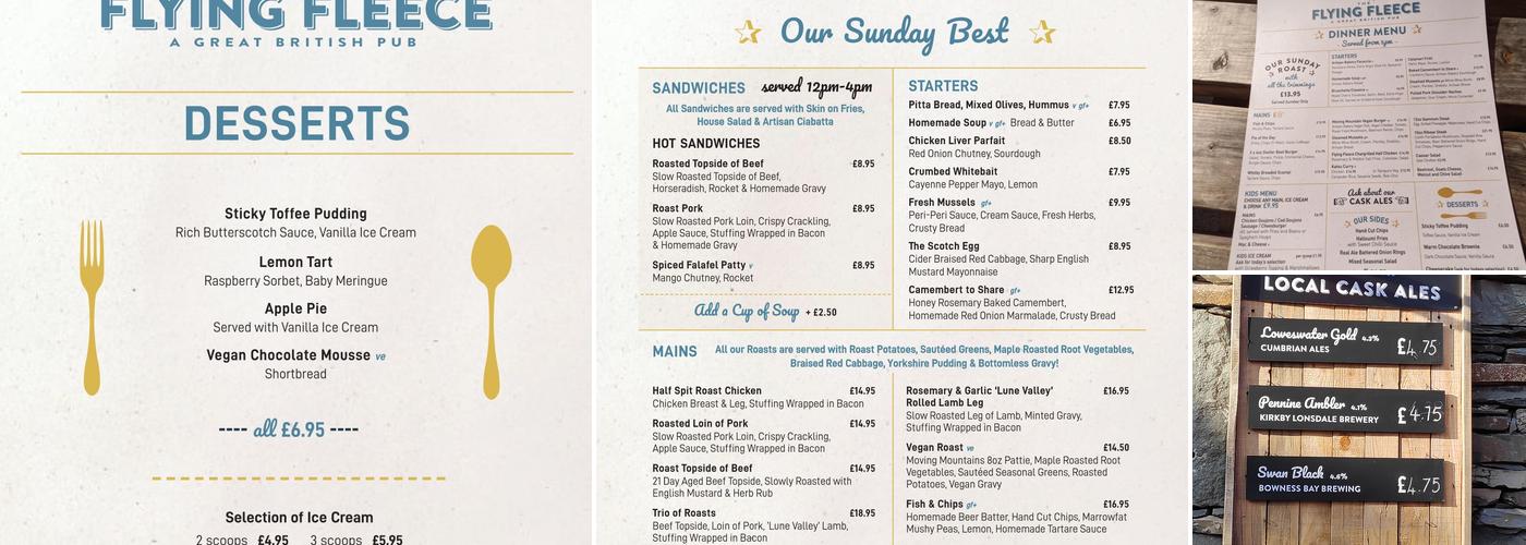 The Flying Fleece Menu