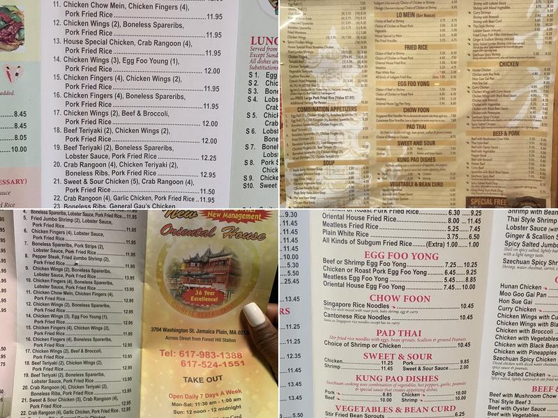 New Oriental House Restaurant Menu