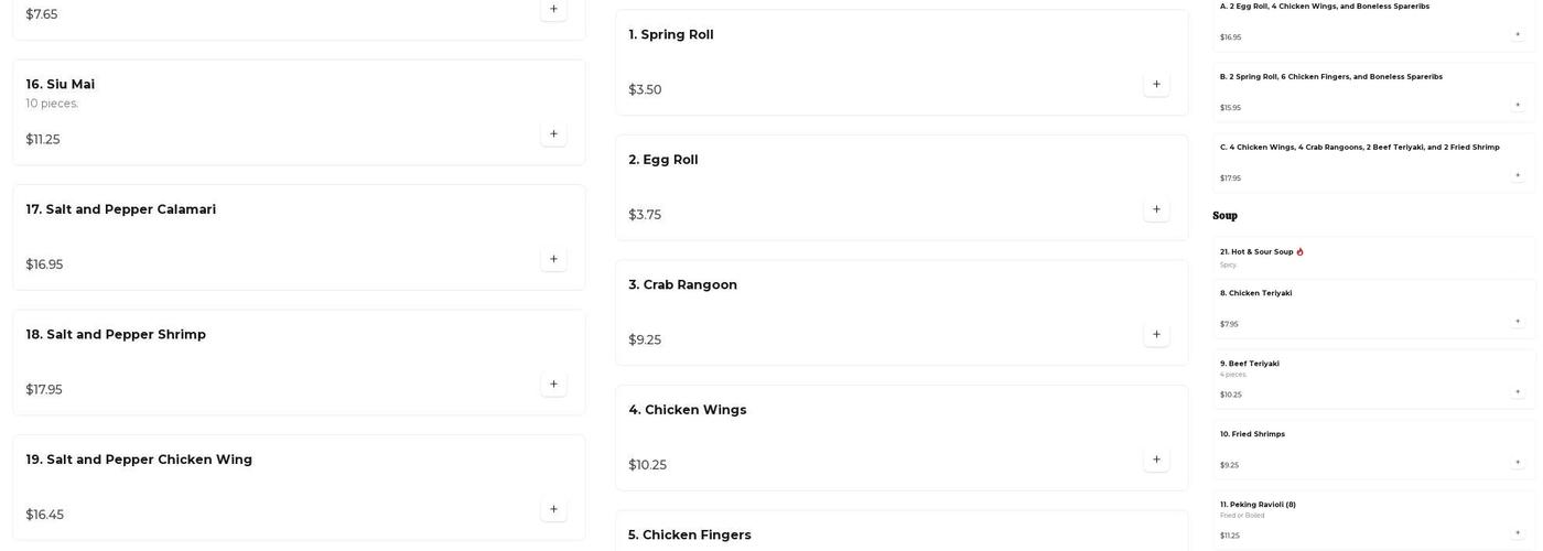 Talk & Wok Cafe Menu