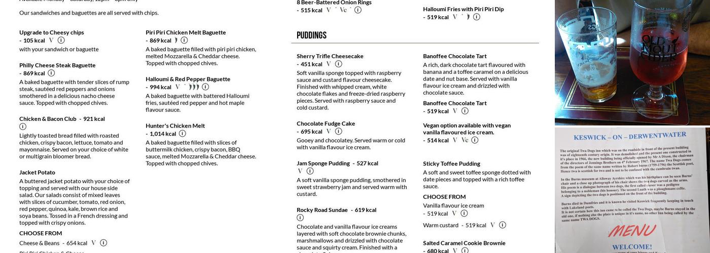 Twa Dogs Menu