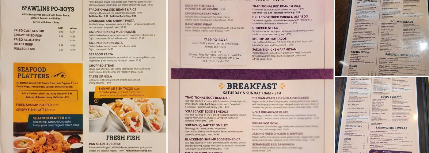 NOLA Southern Grill Menu