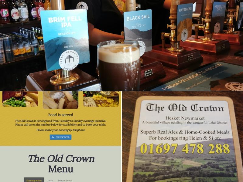 The Old Crown Menu