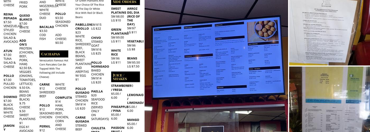 Viva Mi Arepa Menu