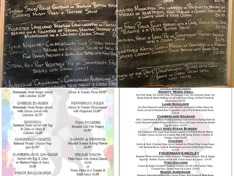 The Snooty Fox Country Inn Menu