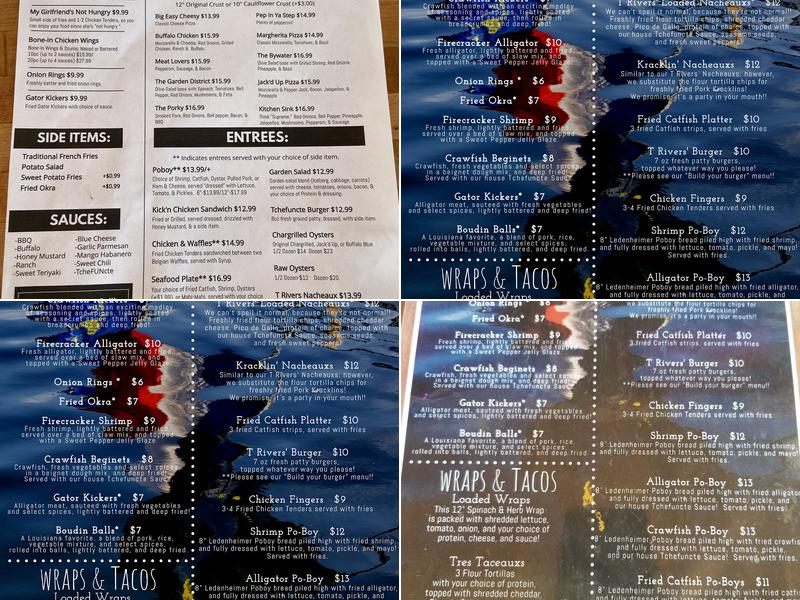 T Rivers Bar & Grill Menu