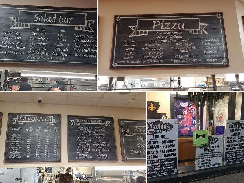 Mr Gatti's Pizza Menu