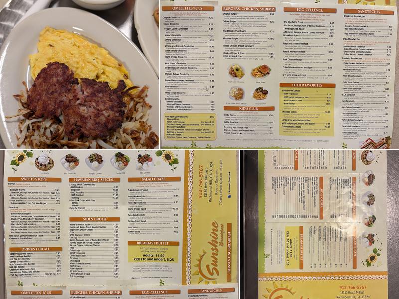 Sunshine Breakfast Restaurant Menu