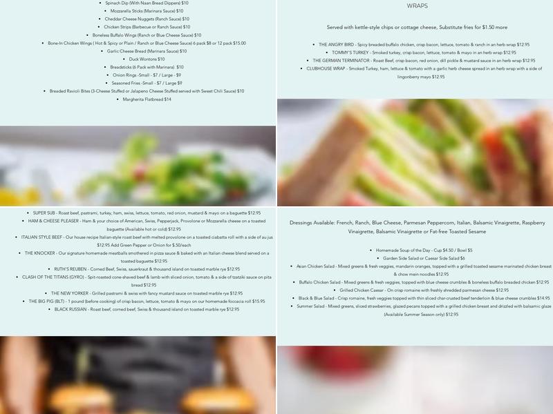 Knocker's Pizza Company Inc. Menu