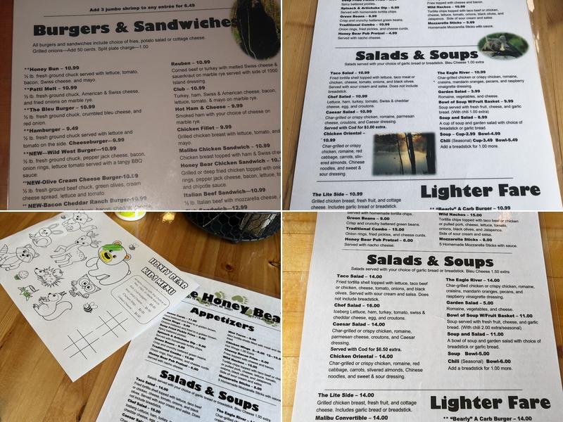 Honey Bear Menu
