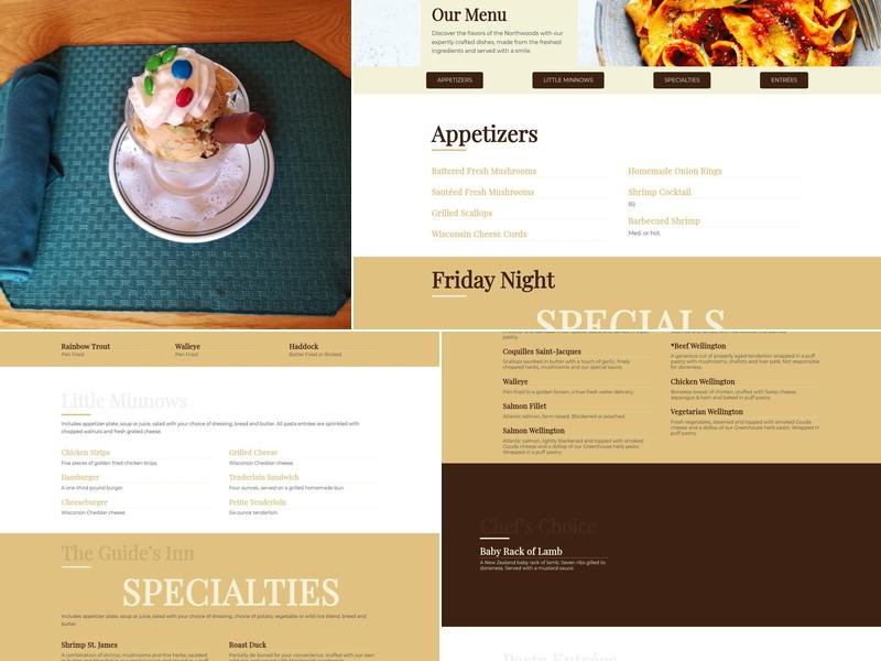 The Guide's Inn Menu