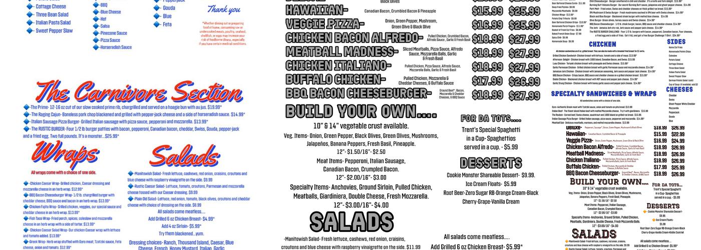 Rustic Roadhaus Menu