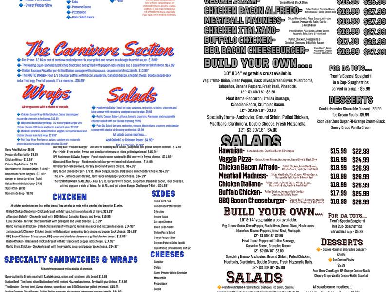 Rustic Roadhaus Menu