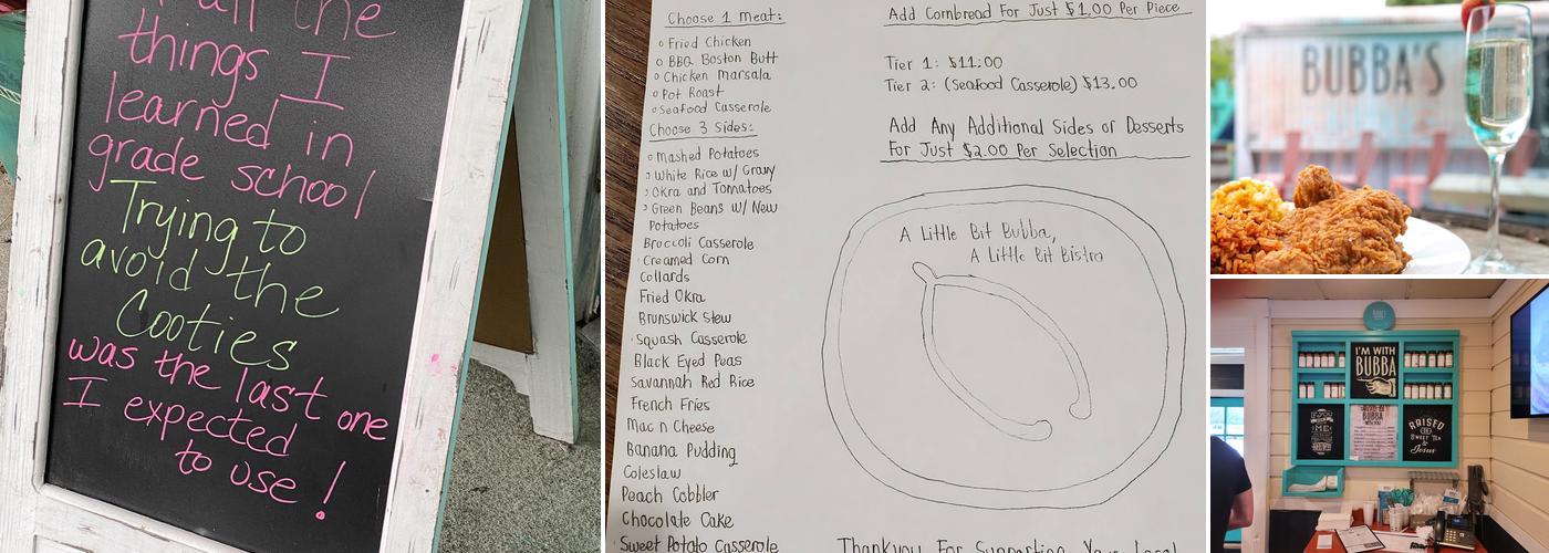 Bubba's Bistro Menu