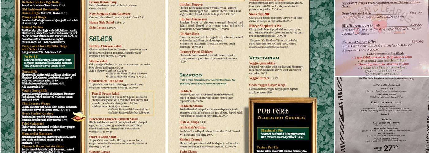 Owen O'Leary's Menu