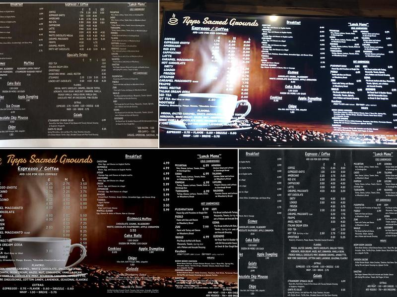 Tipps Sacred Grounds Coffeehouse and Restaurant Menu