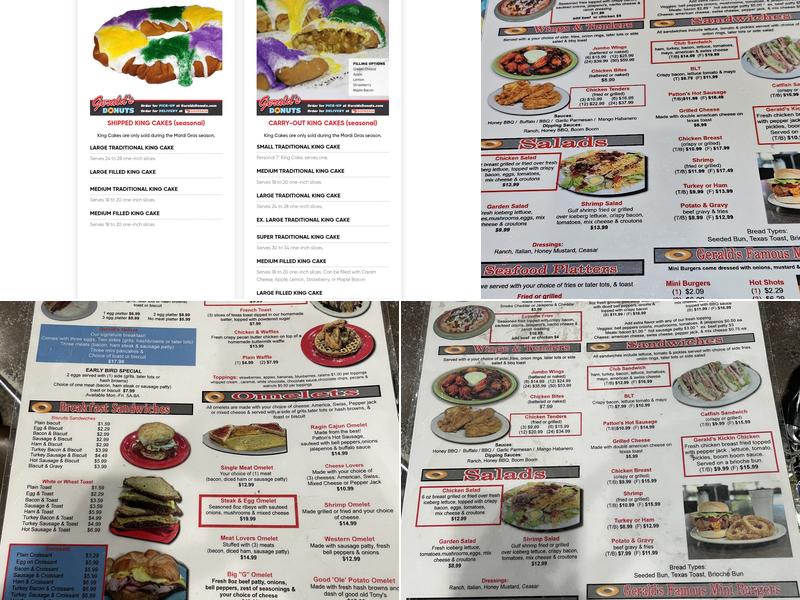 Gerald's Donuts Menu
