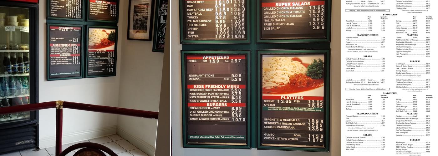 DiMartino's Famous New Orleans Muffulettas Menu