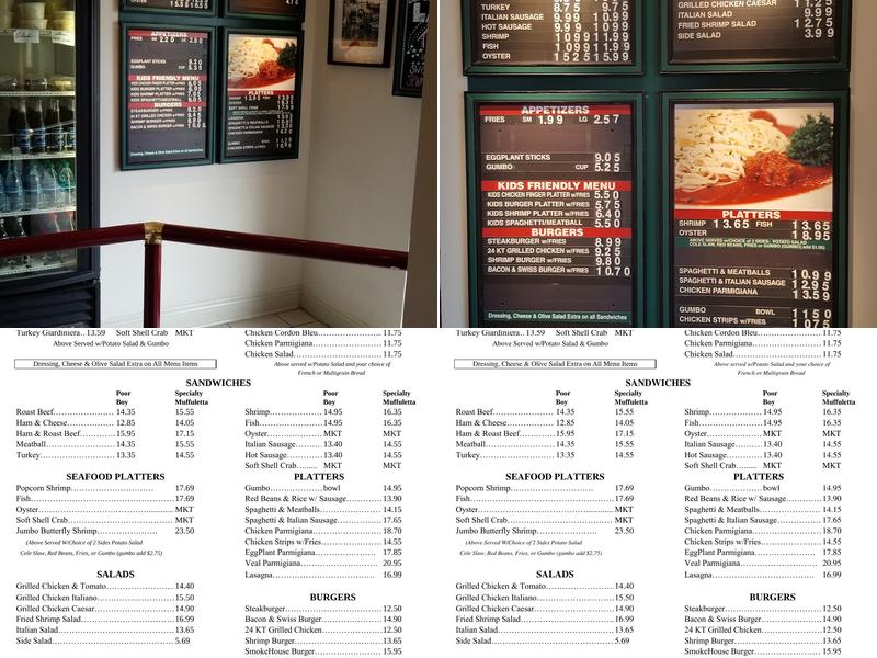 DiMartino's Famous New Orleans Muffulettas Menu