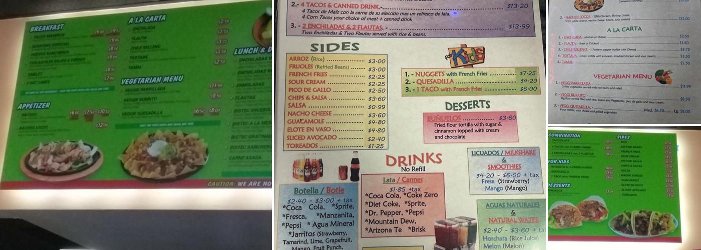 Taqueria Coco Loco Menu