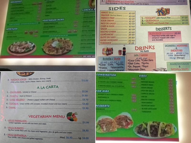 Taqueria Coco Loco Menu