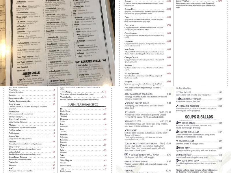 Sapporo Korean Barbecue & Sushi Restaurant Menu