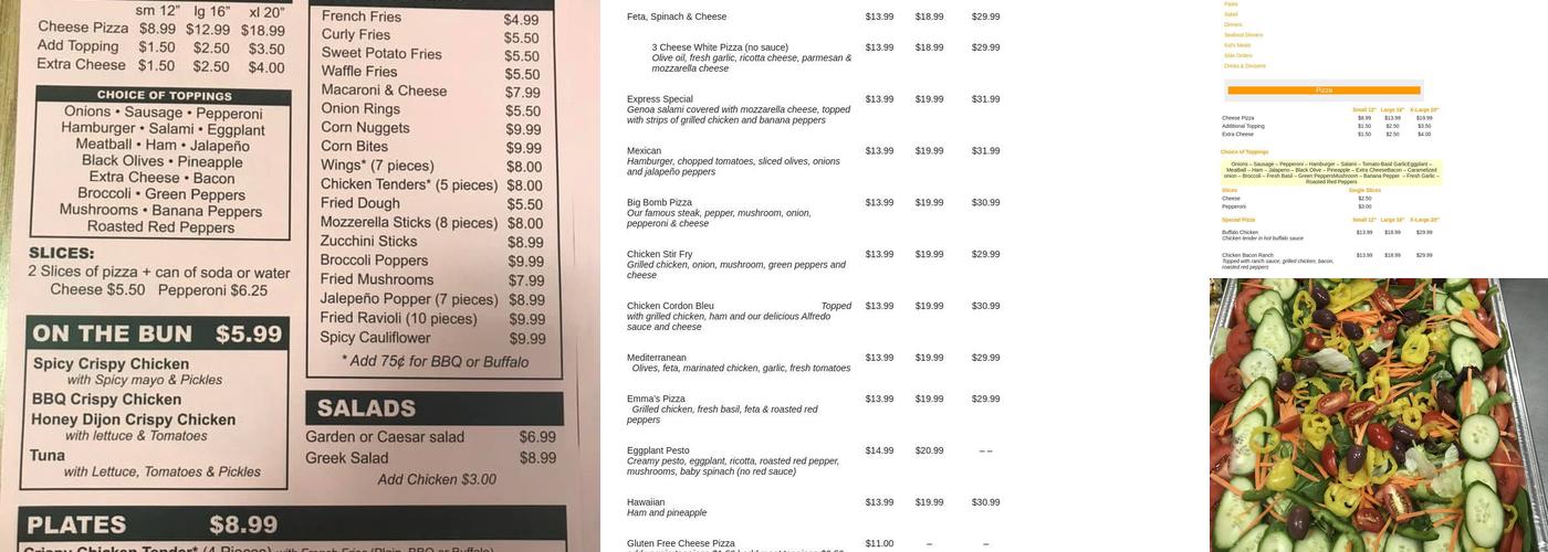 Express Pizza Menu