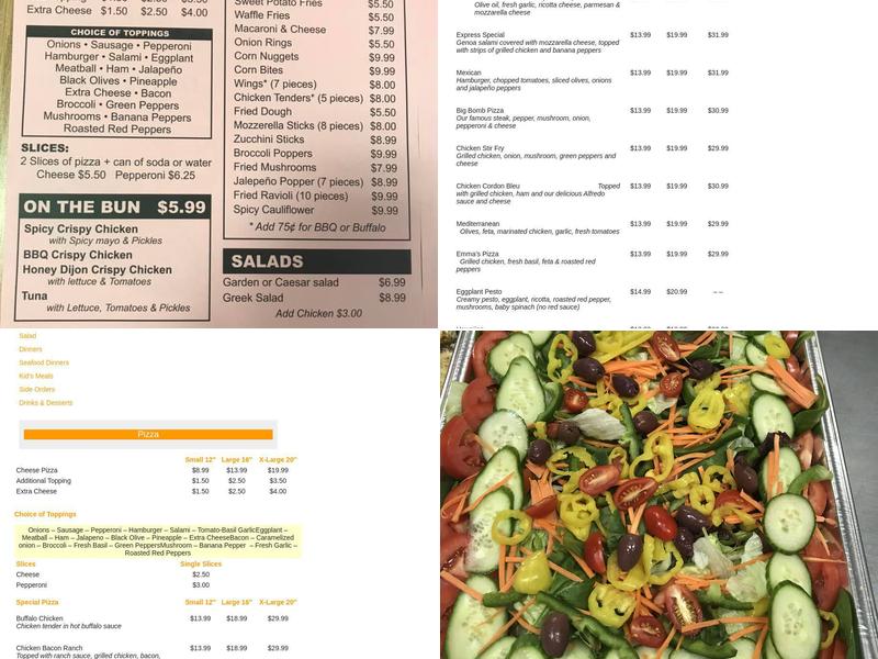 Express Pizza Menu