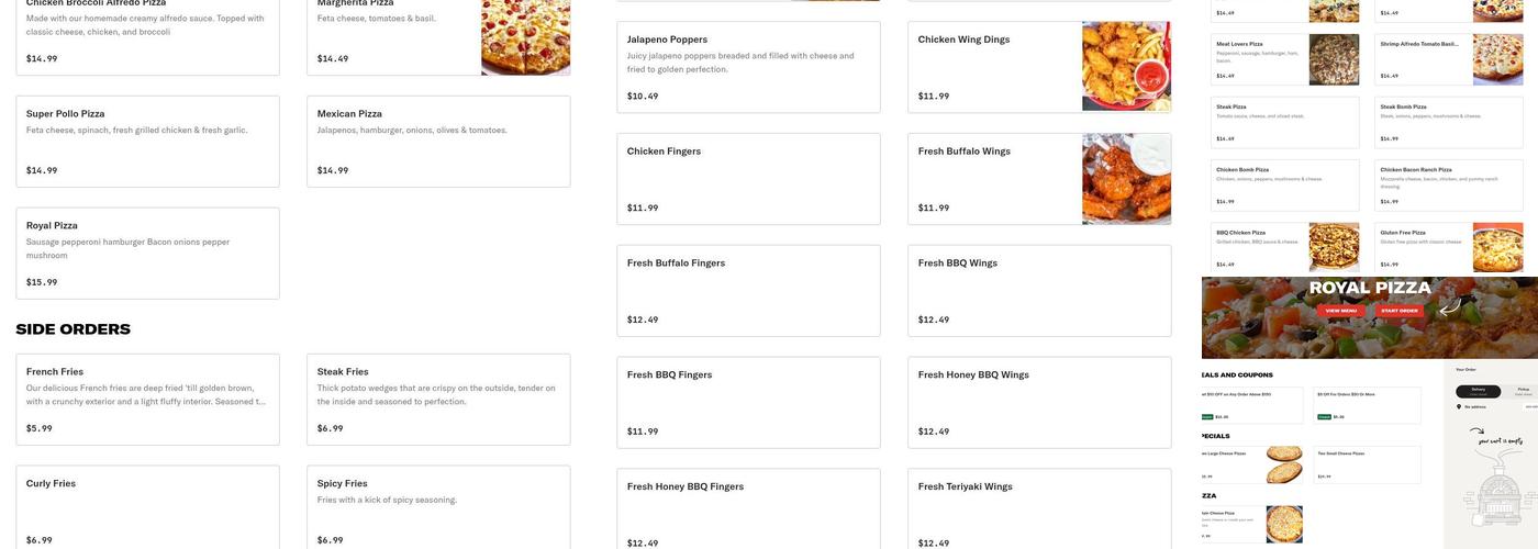 Royal Pizza of Norwood Menu