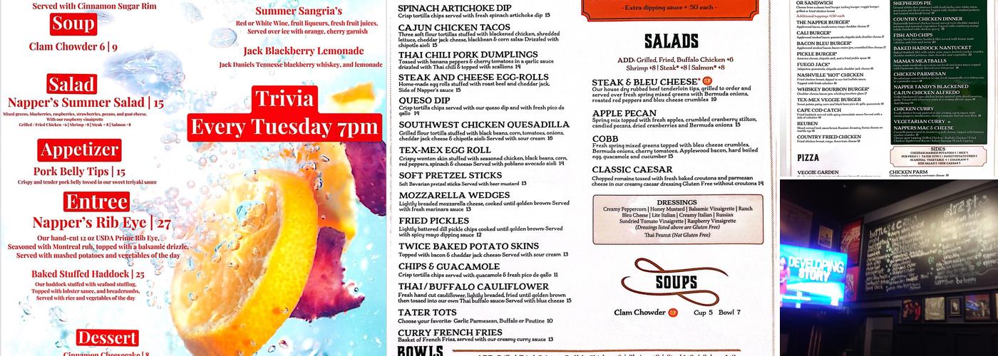 Napper Tandy's Menu