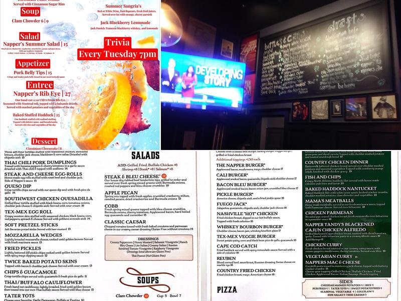 Napper Tandy's Menu