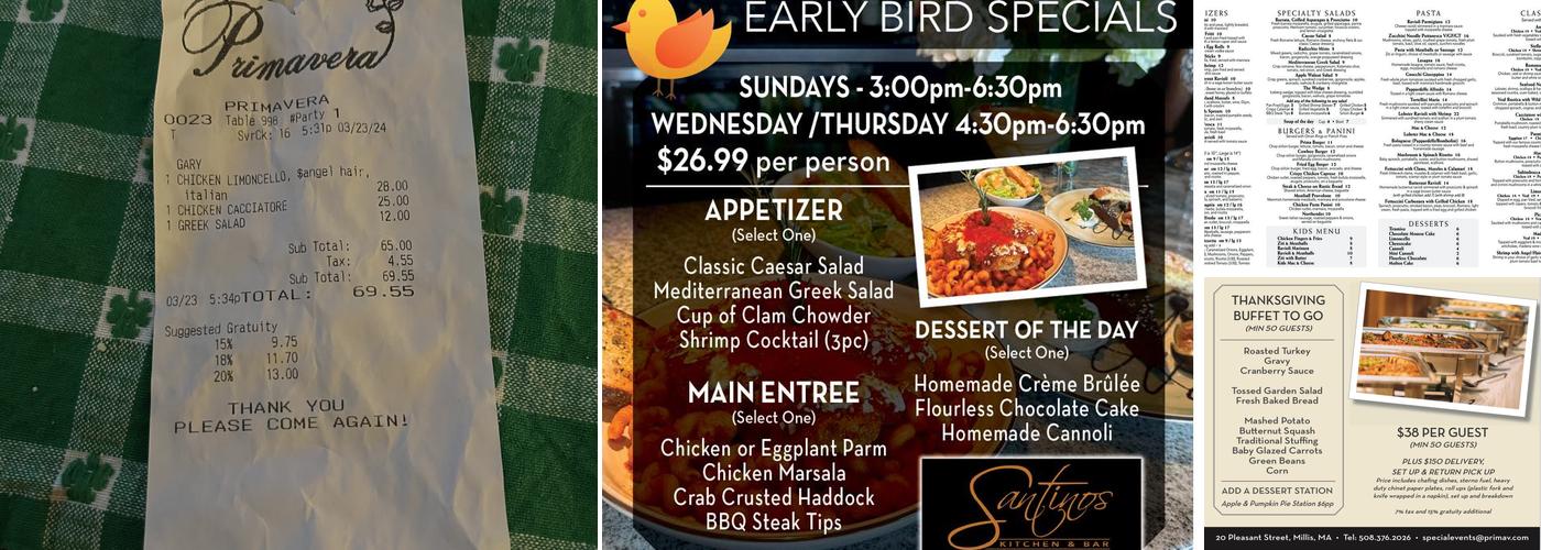Primavera Menu