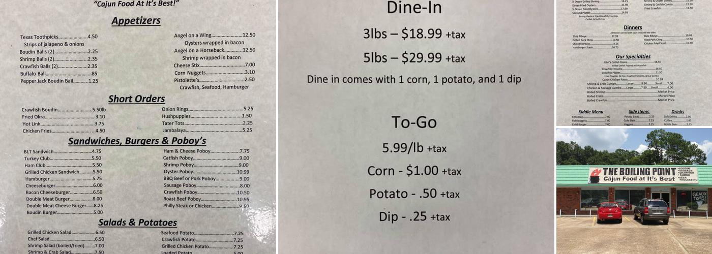 The Boiling Point Menu