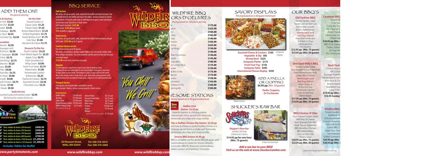 Wildfire Barbecue Menu