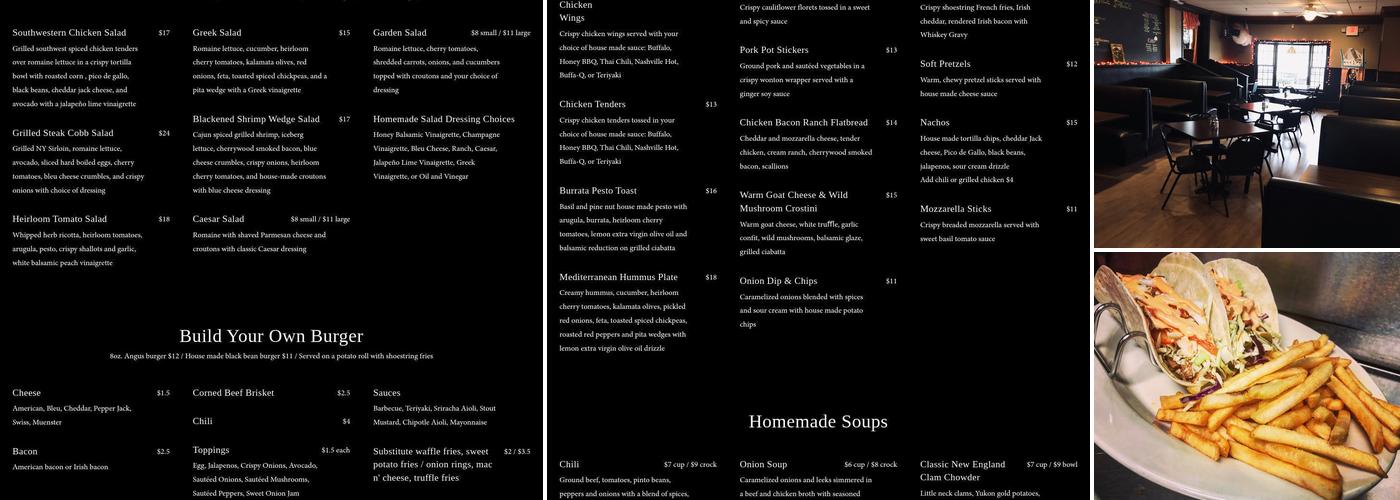 Mickey Cassidy's Menu