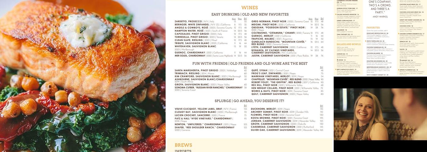 3 Restaurant Menu