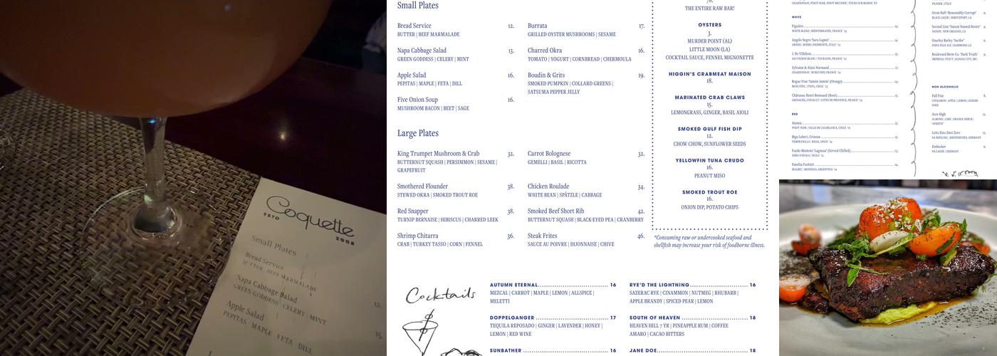 Coquette Menu